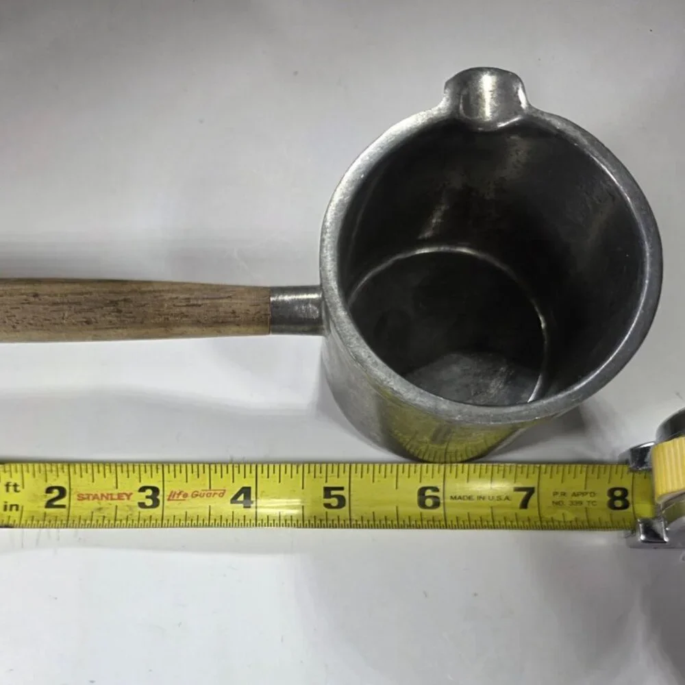 Vtg Knobler Aluminum pan melting butter Wooden Handle 3